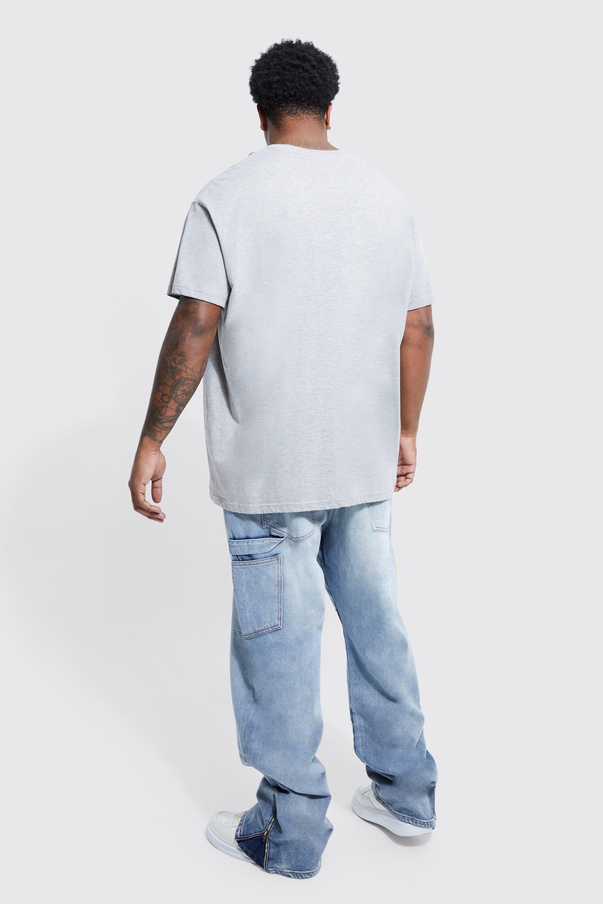Plus Straight Fit Stacked Zip Hem Jean | boohoo USA